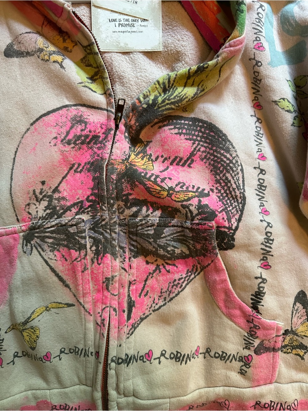 NWT Magnolia Pearl Awaken Sleeping Heart Isola Hoodie - Picture 7 of 11